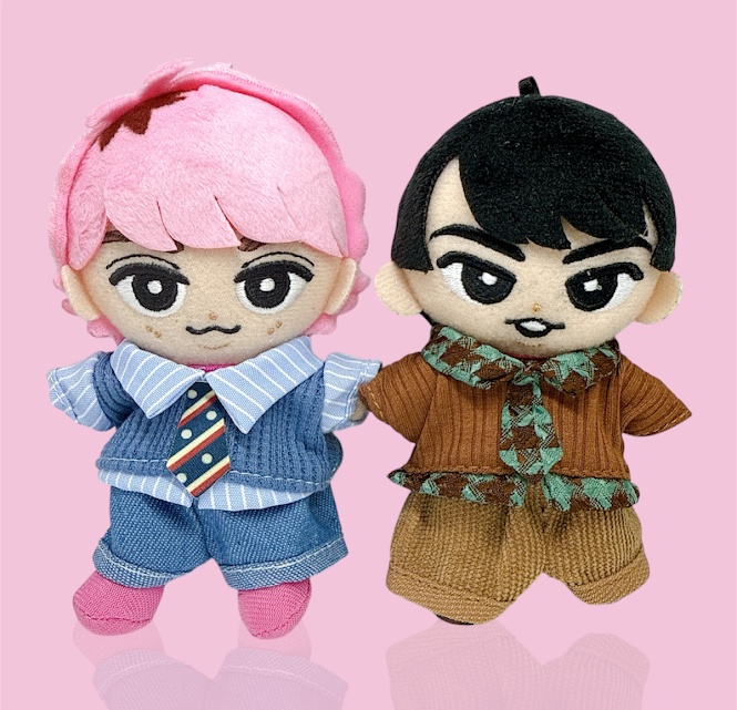 【送料込】ぬいちゃんのお洋服 セットアップ（ブルー/ブラウン）