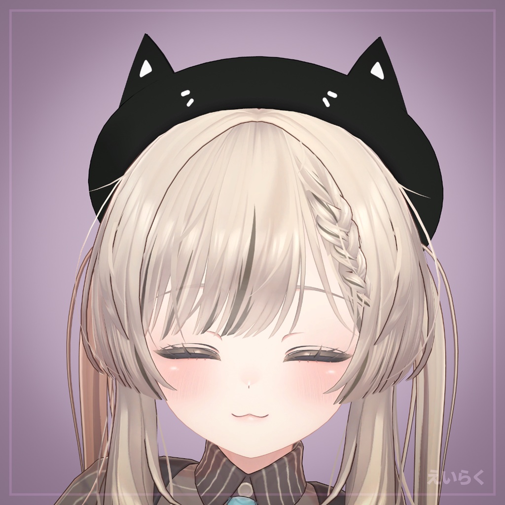 【VRChat想定】猫ベレー帽　Cat Beret Hat