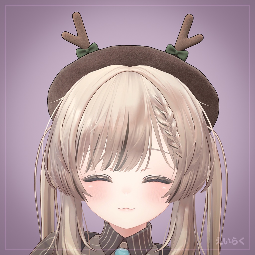 【VRChat想定】馴鹿ベレー帽　Reindeer Beret Hat