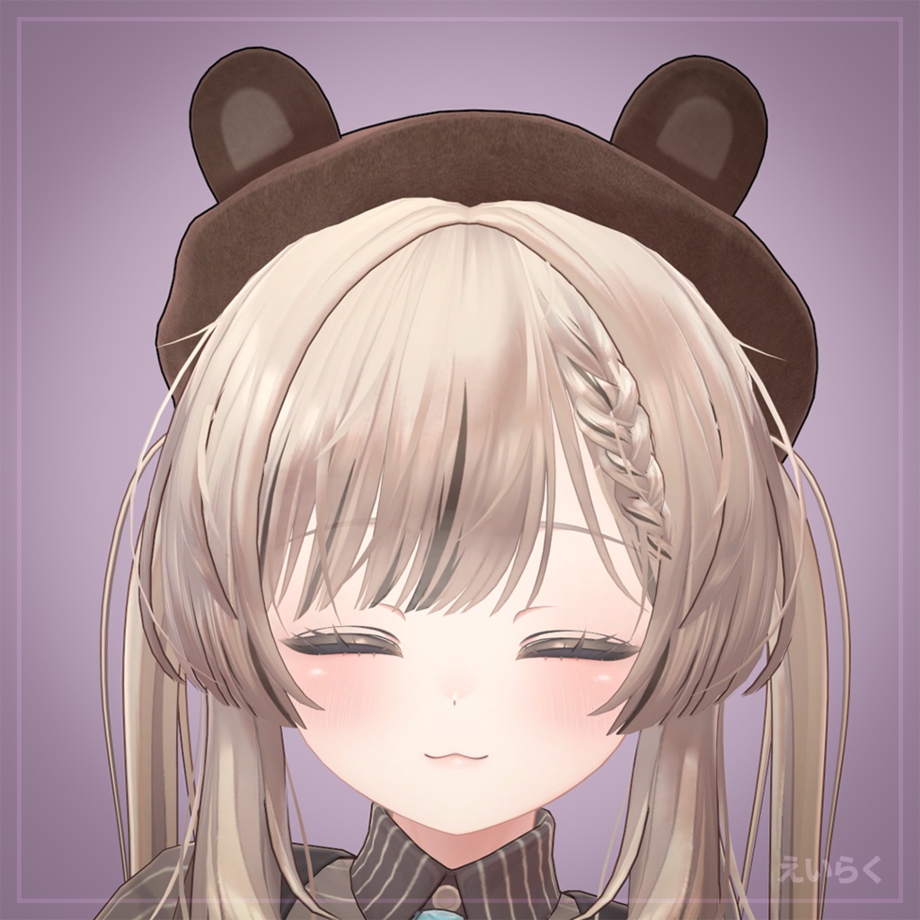 【VRChat想定】熊ベレー帽 Bear Beret Hat