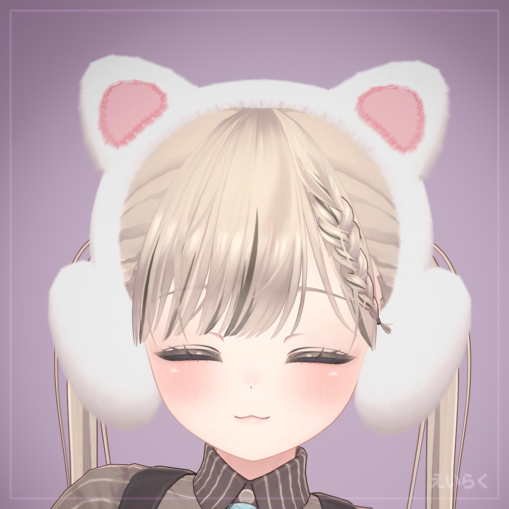 【VRChat想定】もこもこ猫耳当て Fluffy Cat Earmuffs