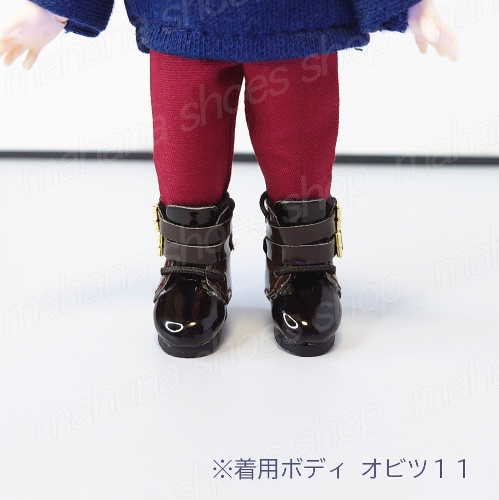 1/12 オビツ11 靴 ダブルベルト 編み上げ ブーツ ピュアホワイト ねんどろいど ピコニーモ メガミデバイス 30MS 創彩少女庭園
