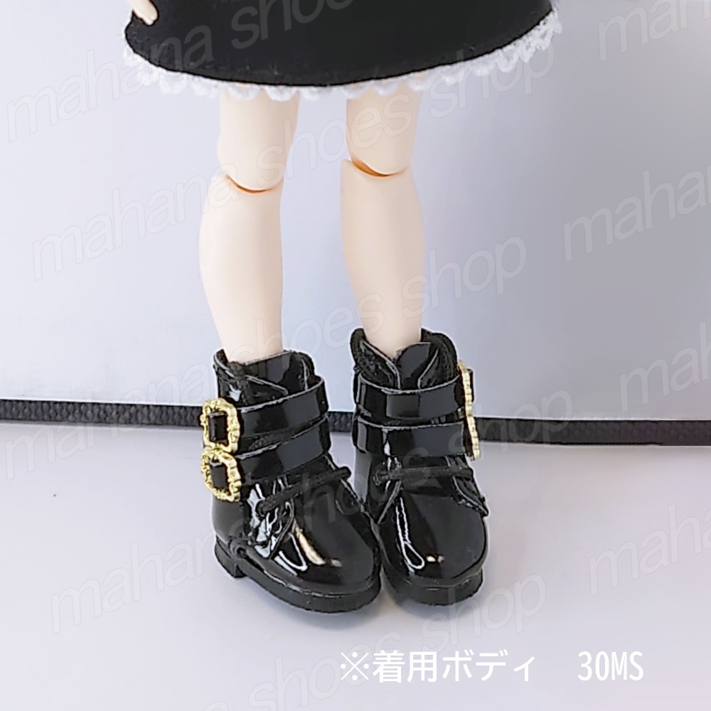 1/12 オビツ11 靴 バイカラー ダブルベルト 編み上げ ブーツ ホワイト✕ダークブラウン ねんどろいど ピコニーモ メガミデバイス 30MS 創彩少女庭園