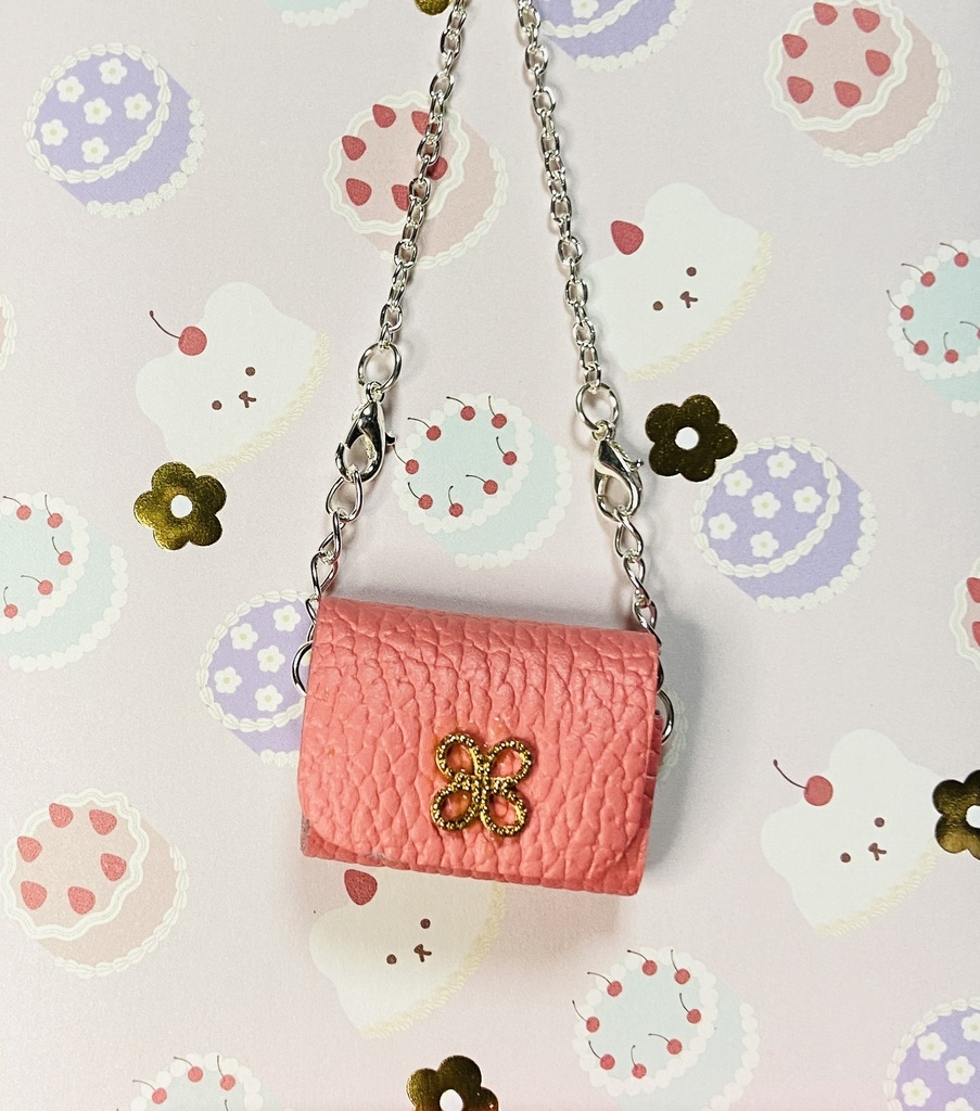 ミニチュアレザーバッグ　ピンク