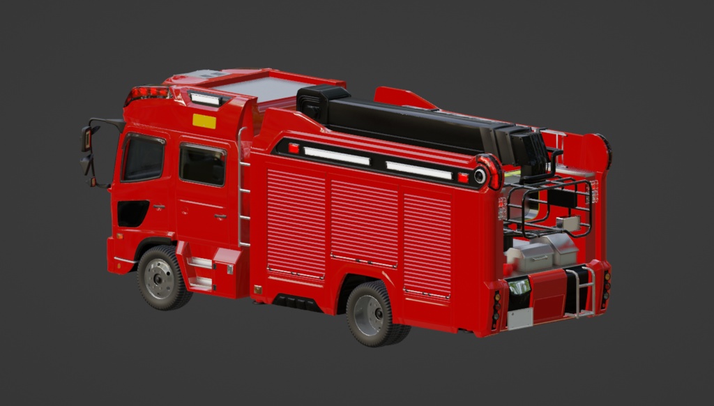 【3Dモデル】ブーム付多目的消防ポンプ自動車