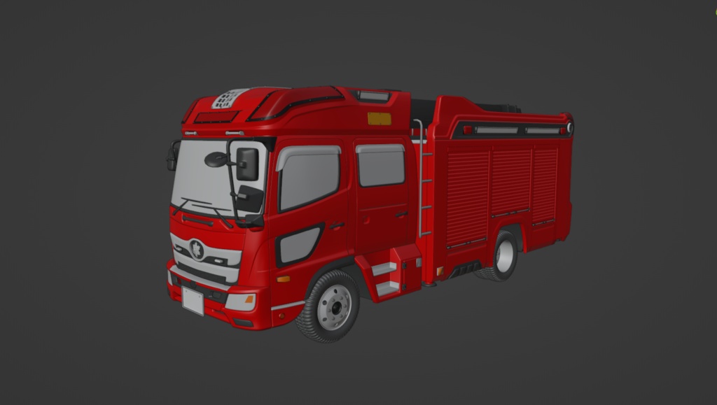 【3Dモデル】ブーム付多目的消防ポンプ自動車