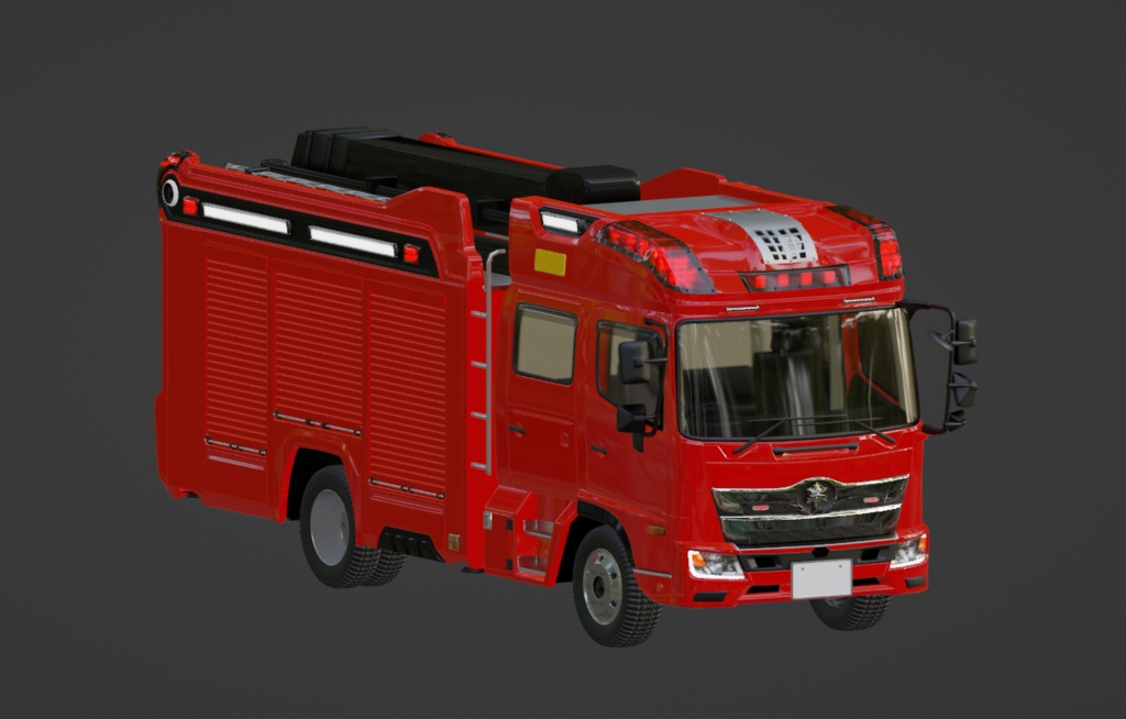 【3Dモデル】ブーム付多目的消防ポンプ自動車
