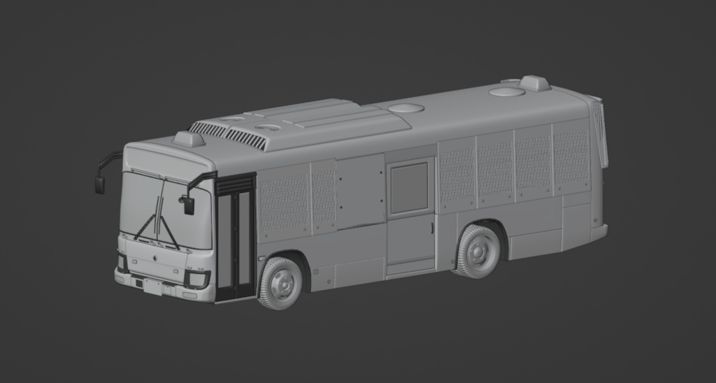 【3Dモデル】警察用大型人員輸送車(中型バス) ※期間限定販売