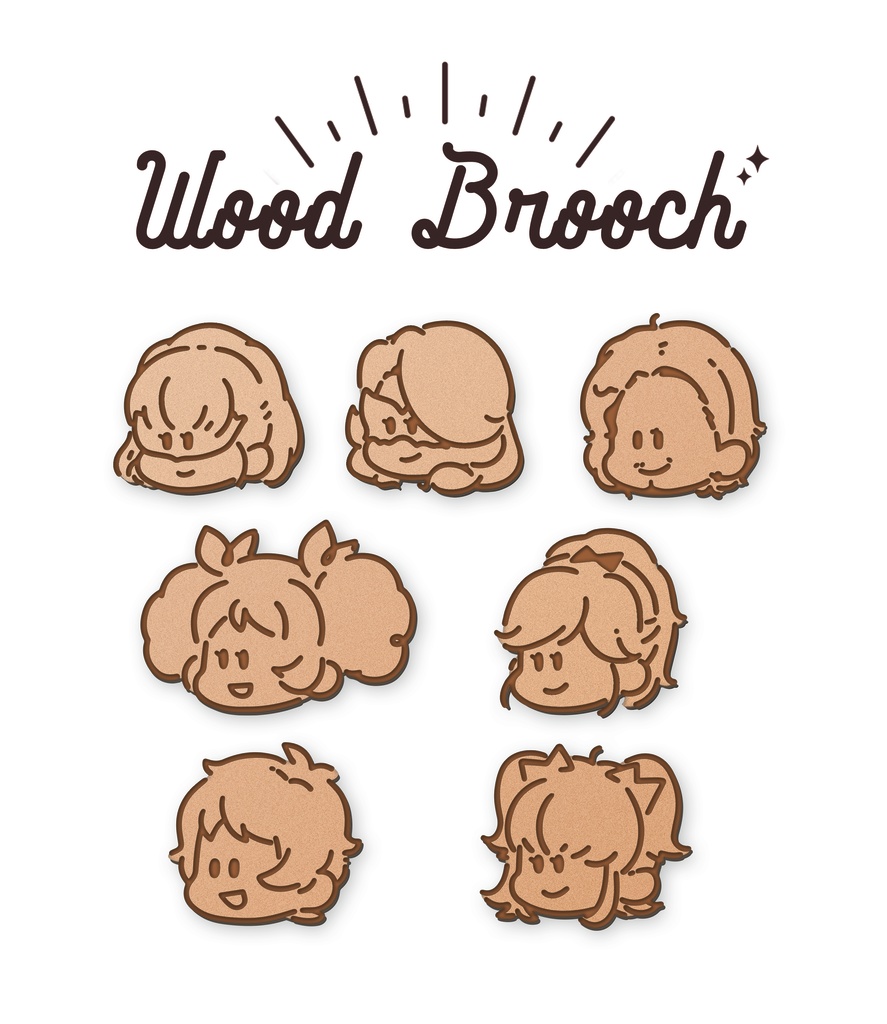 ウッドブローチ(30mm)