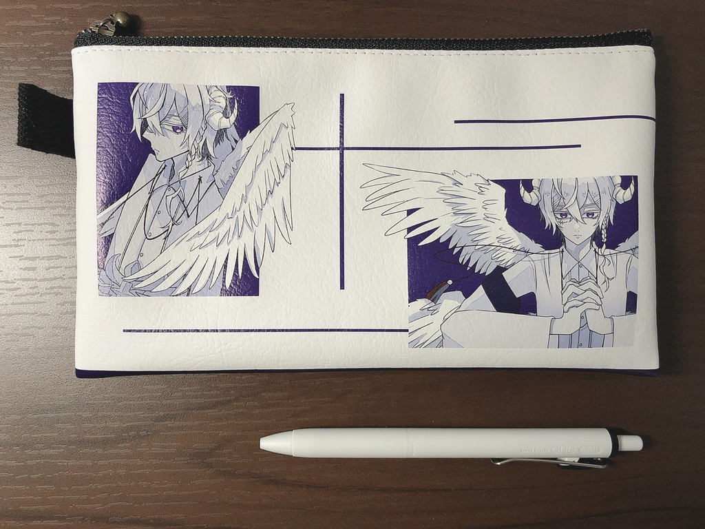 【 堕天使 】平型ポーチ/合皮