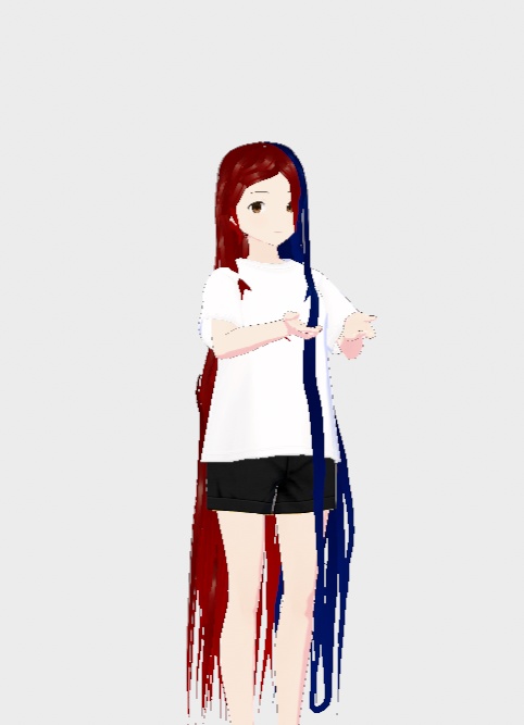red and blue hair
