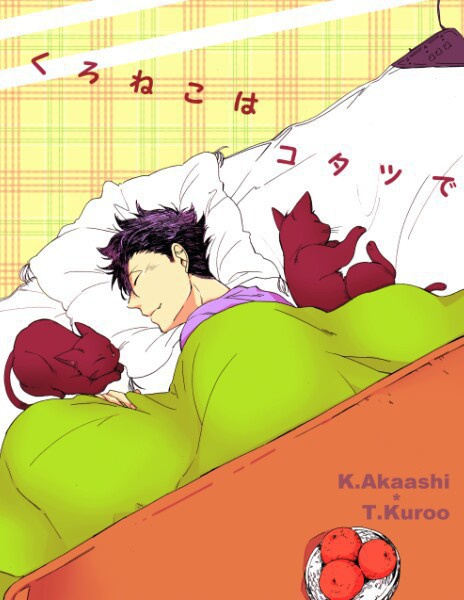 くろねこはコタツで