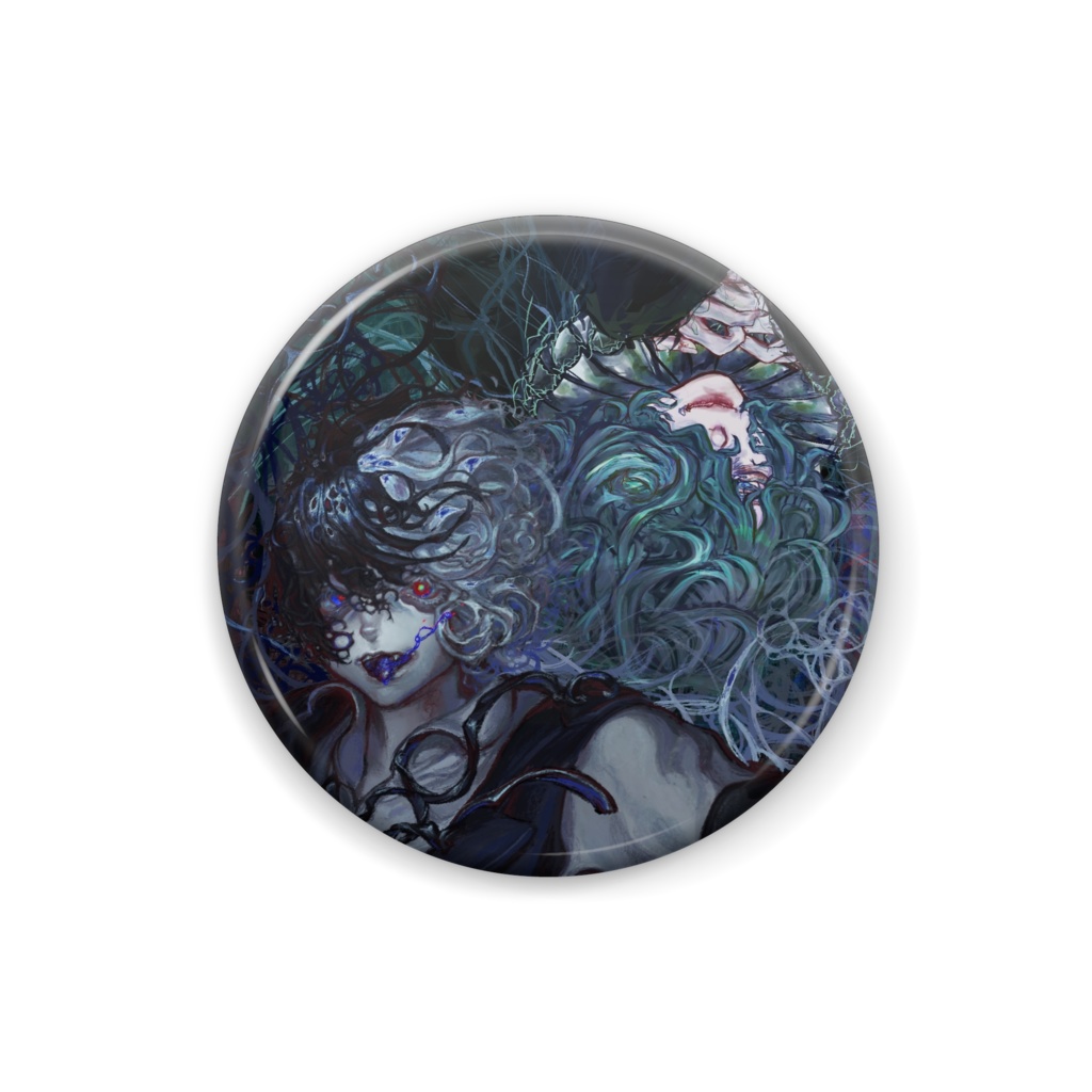 【幽氏×幽理 朔─イラストコラボ】缶バッジ-全3種