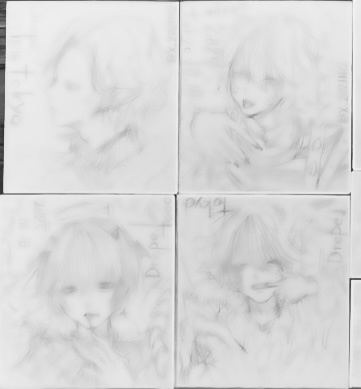 ランダム手描き誕生日色紙