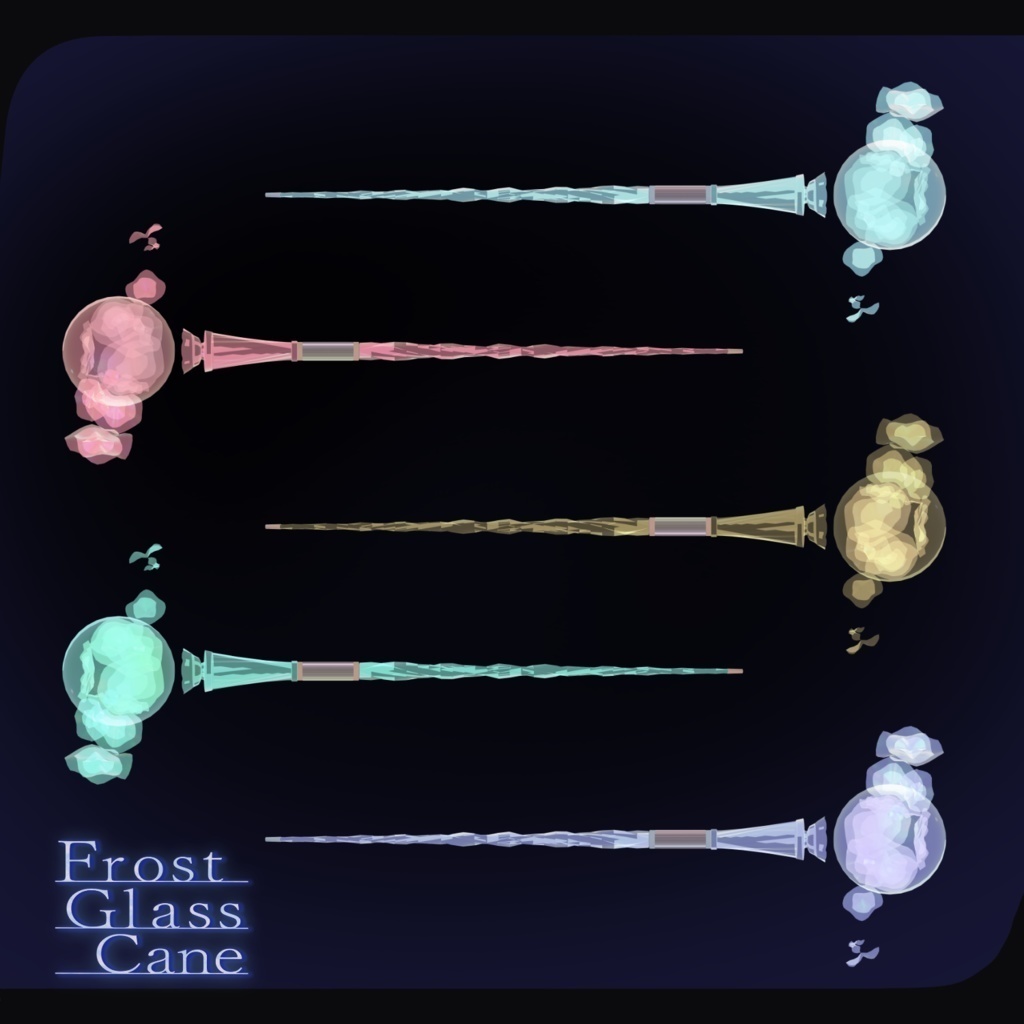 ギミック付きアバターアクセサリー『Frost Glass Cane』 - By うもるんば工房 / CP19
