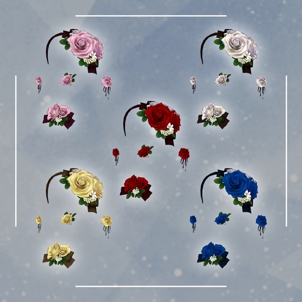 アバターアクセサリー『夢見鳥の薔薇のアクセサリーセット』 - By まなこ / CP34