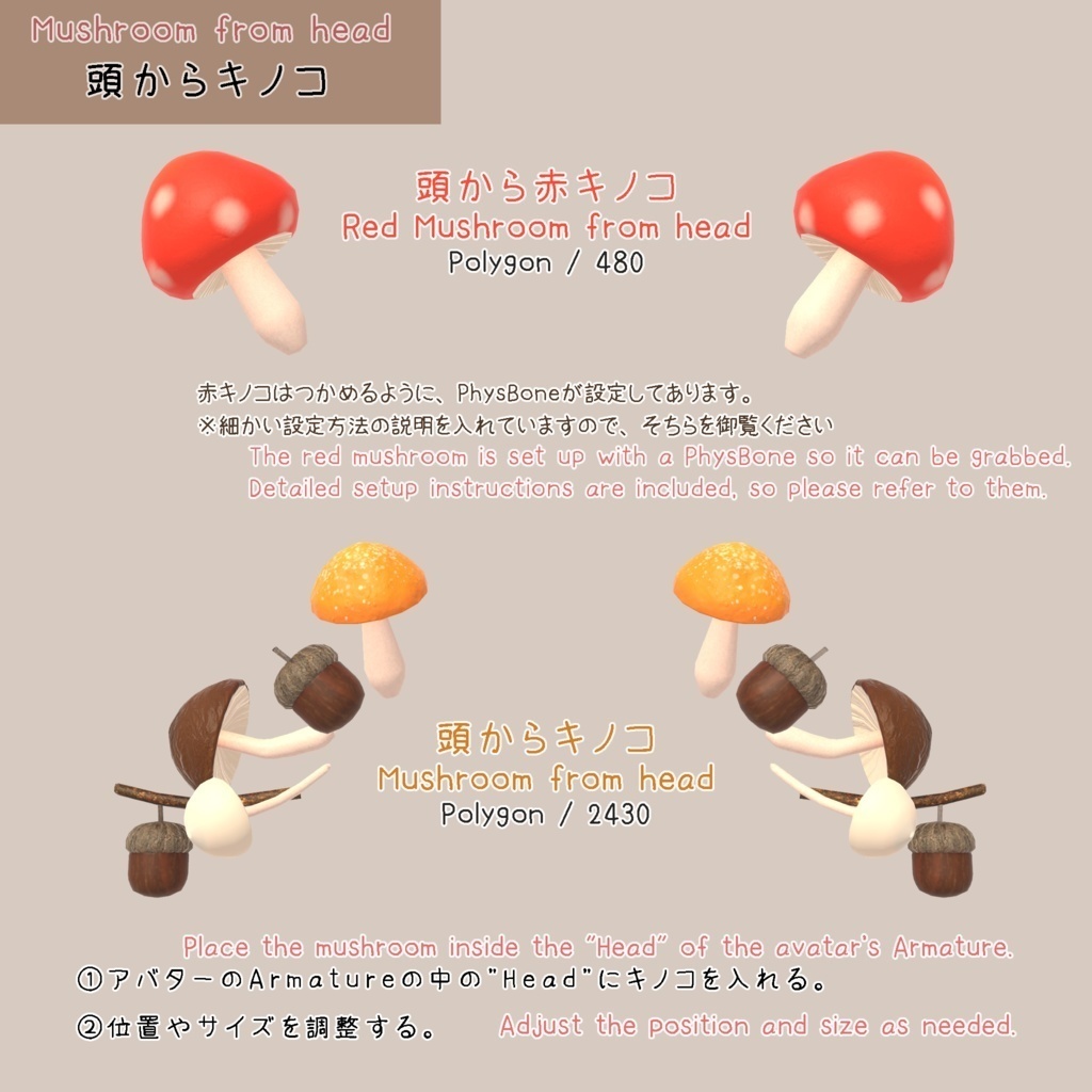 頭からキノコ Mushroom from Head - by IKAmeshi