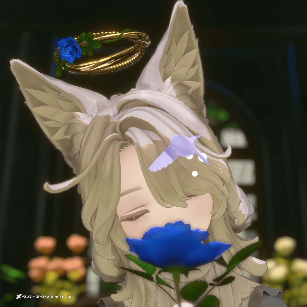 【✨期間限定セール中✨】アバター向けアクセサリー『夢見鳥を迎える薔薇冠(Rose of Arrival)』 By しろいくま座団/まなこ / CP34