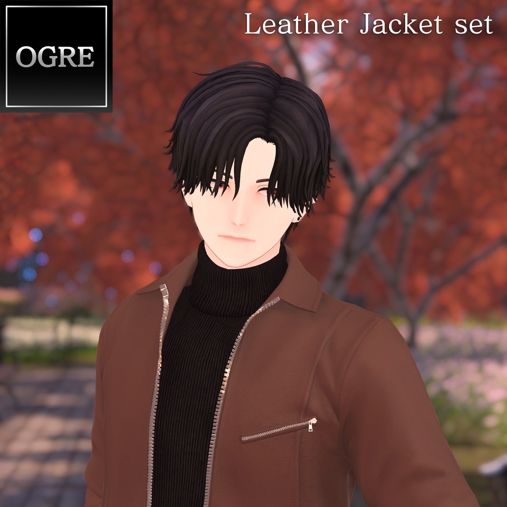 【VRC衣装】OGREレザージャケットセット/Leather Jacket Set