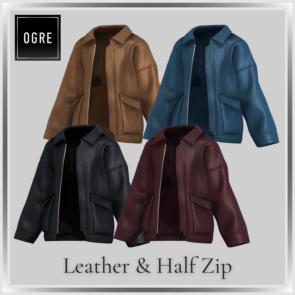 【VRC衣装】OGRE_Leather & Half Zip