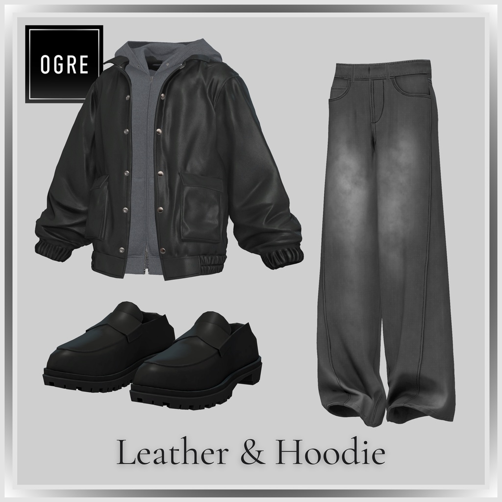 【VRC衣装】OGRE_Leather&Hoodie