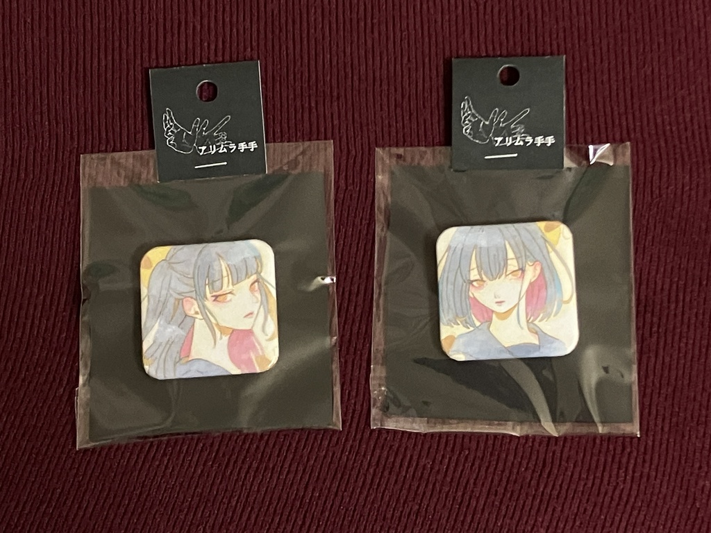 四角形 缶バッジ