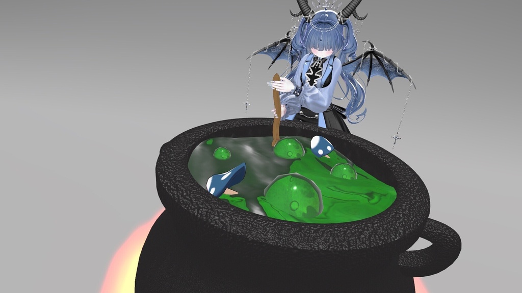 【期間限定Sale】煮込めッ!激アツぐつぐつ巨大釜【3Dモデル・アバターギミック】