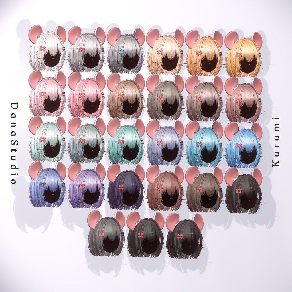 ✨【10アバター対応】 Kurumi Bob Hair