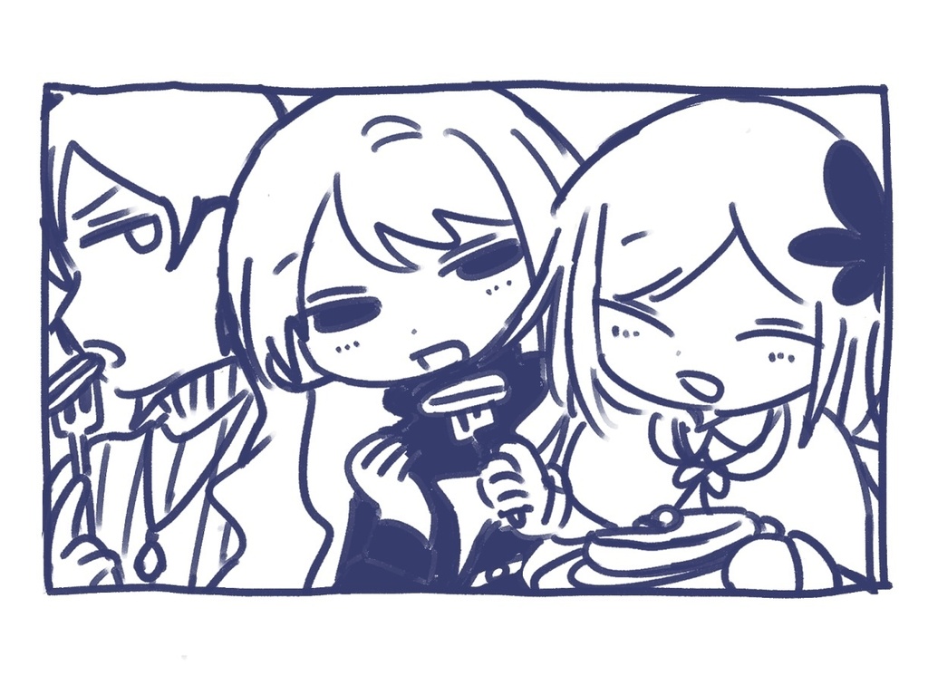 イラストカード 冰鞠＆若葉＆坂崎
