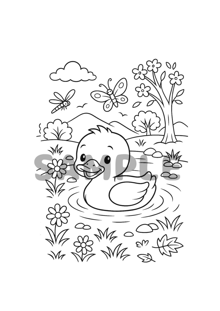 やさしい動物たちのぬりえ