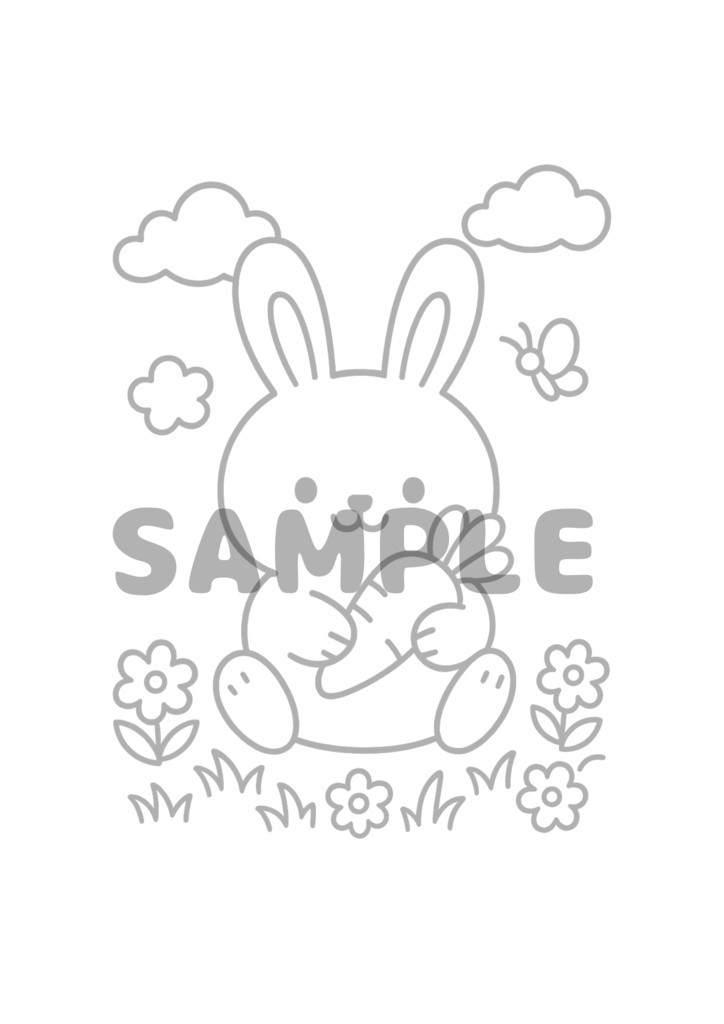 やさしい動物たちのぬりえ