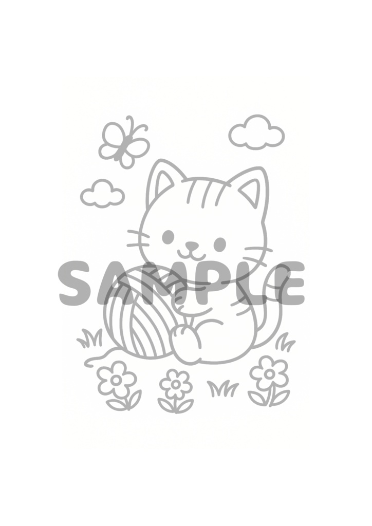 やさしい動物たちのぬりえ