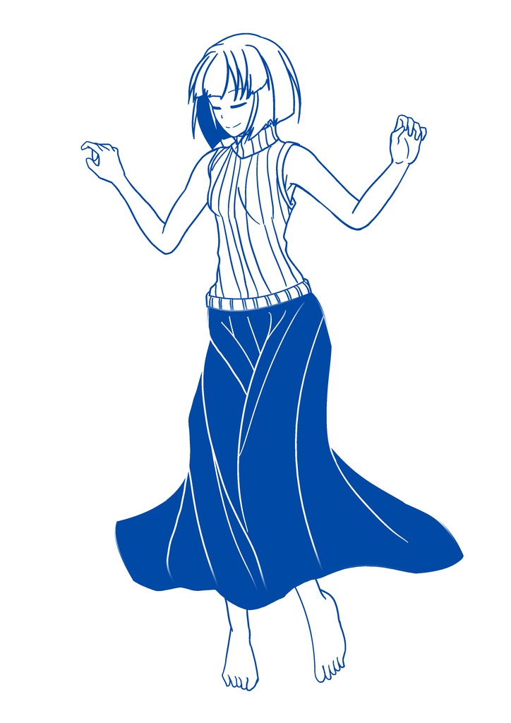 ノースリーブタートルネックのサマーニット葵ちゃんトートバッグ