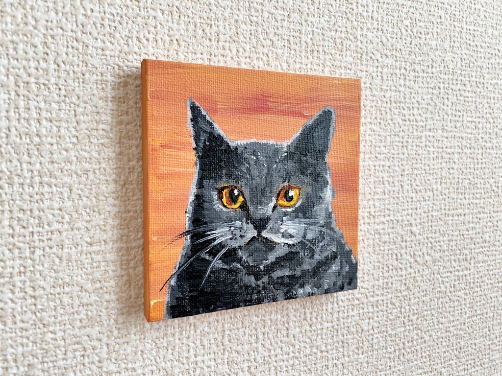 猫 ミニキャンバス アクリル画