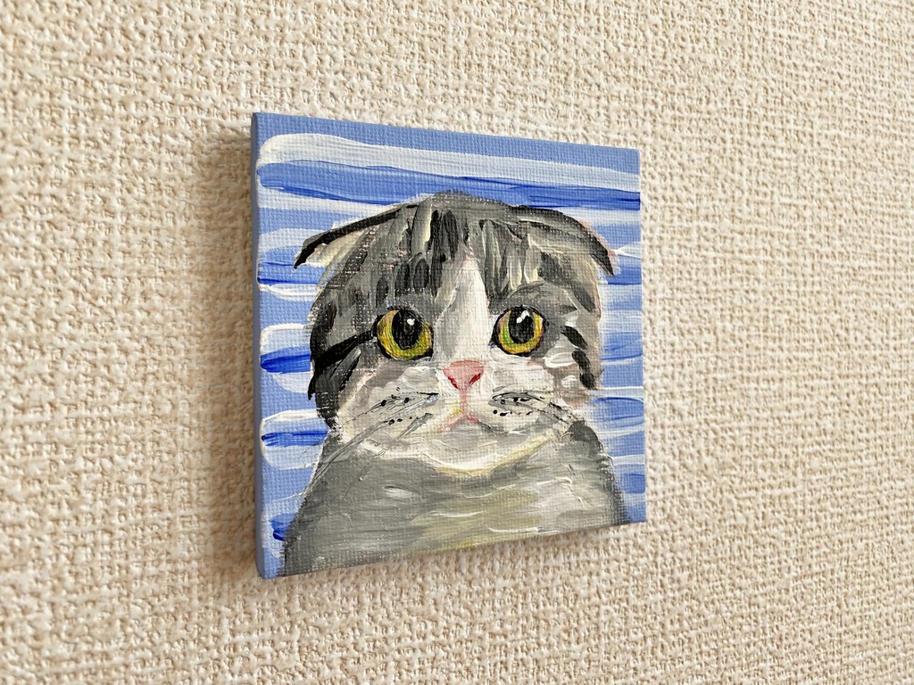 猫 ミニキャンバス アクリル画