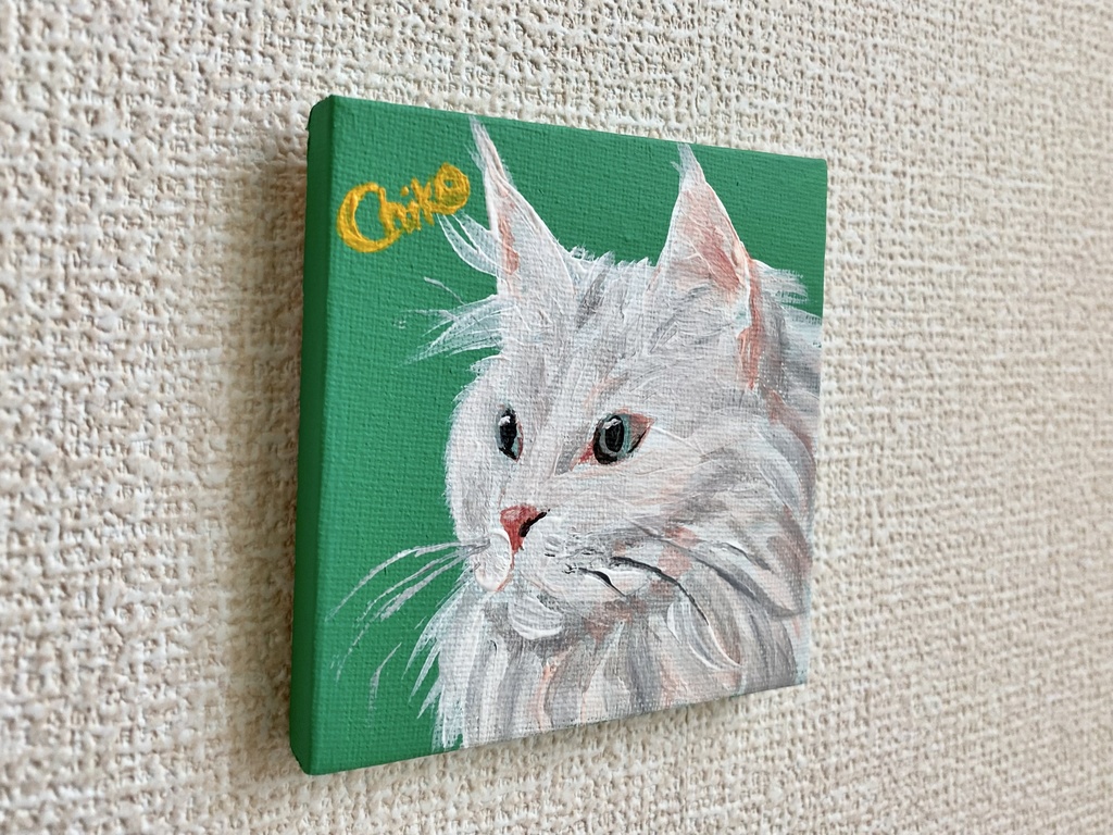 猫 ミニキャンバス アクリル画
