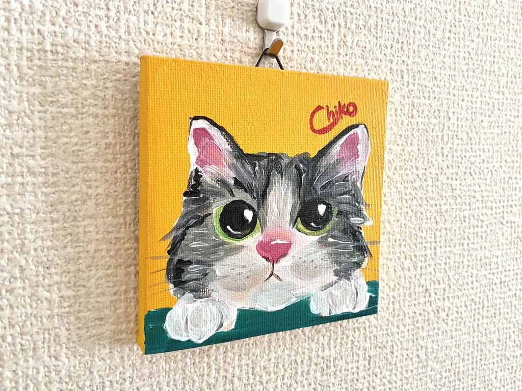 猫 ミニキャンバス アクリル画