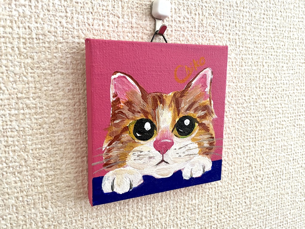 猫 ミニキャンバス アクリル画