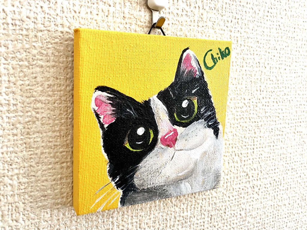 猫 ミニキャンバス アクリル画