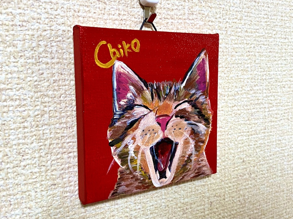 猫 ミニキャンバス アクリル画