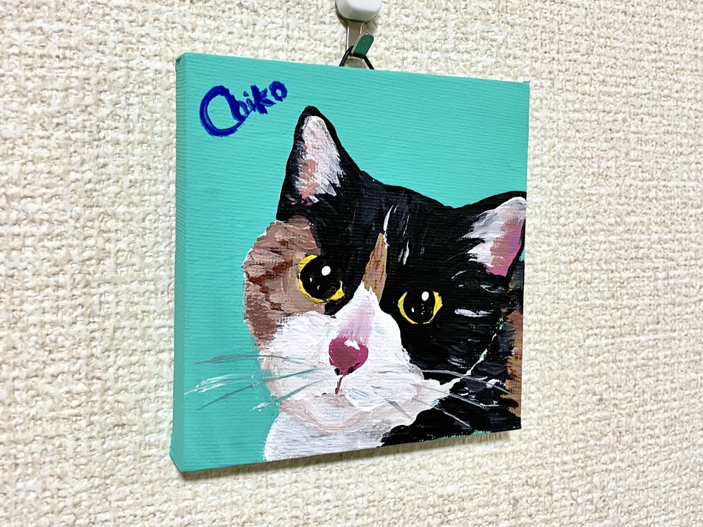 猫 ミニキャンバス アクリル画