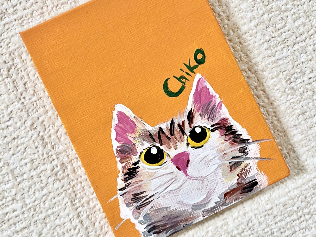 猫 ミニキャンバス アクリル画