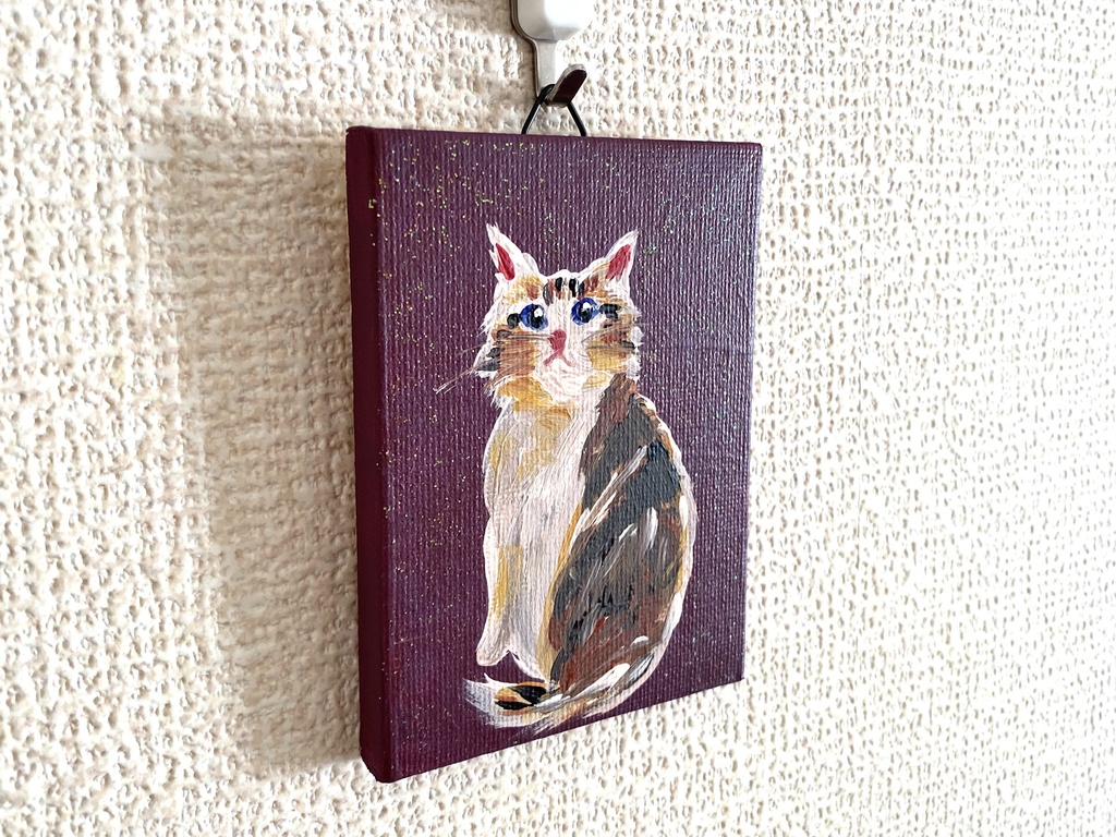 猫 ミニキャンバス アクリル画