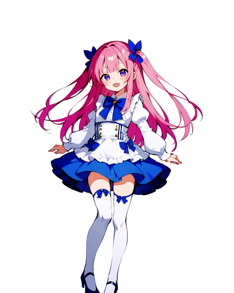 立ち絵素材_ピンク髪の女性【商用利用可】