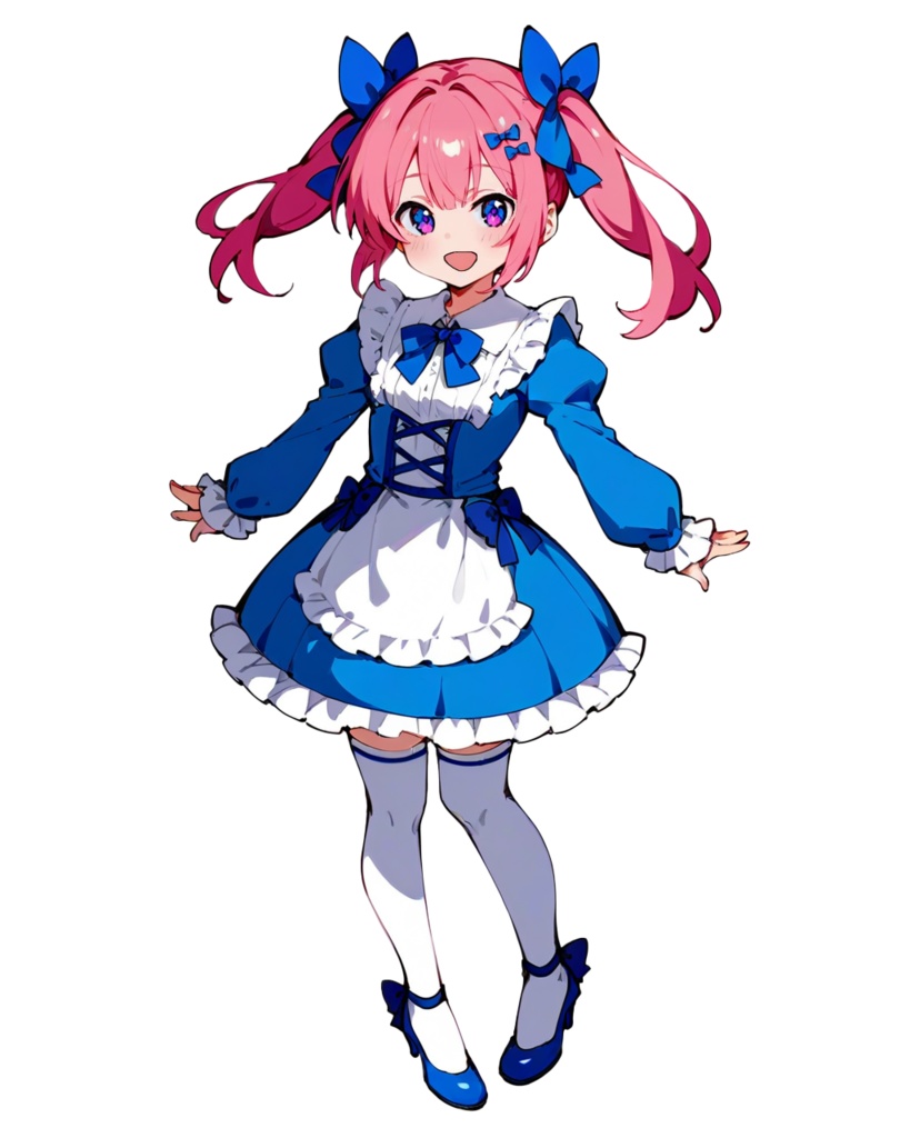 立ち絵素材_ピンク髪の女性【商用利用可】