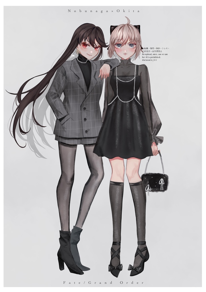 ポストカード　ノッブと沖田ちゃん