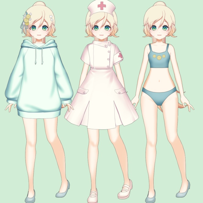 【汎用】【Live2d】きせかえレモンちゃん【VTS用】動く着替えアイテム5着同梱