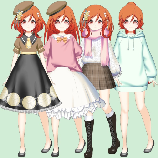 【汎用】【Live2d】きせかえレモンちゃん【VTS用】動く着替えアイテム5着同梱