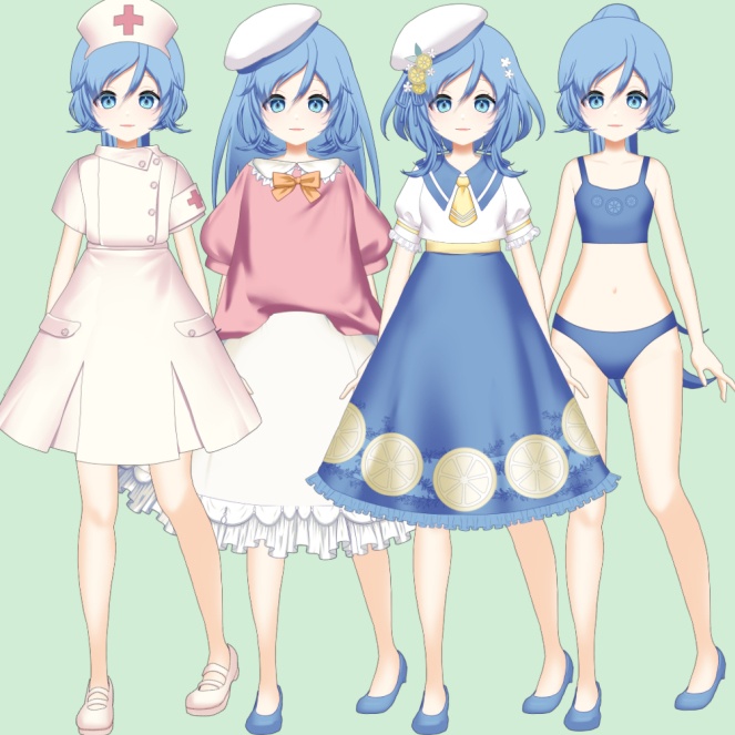 【汎用】【Live2d】きせかえレモンちゃん【VTS用】動く着替えアイテム5着同梱