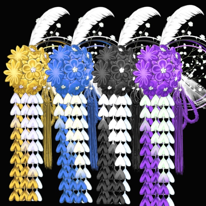 【Live2dアイテム】ゆれる花かんざし◆つまみ細工